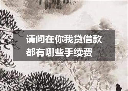 请问在你我贷借款都有哪些手续费