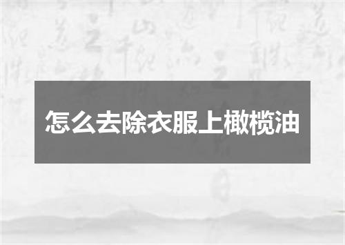 怎么去除衣服上橄榄油
