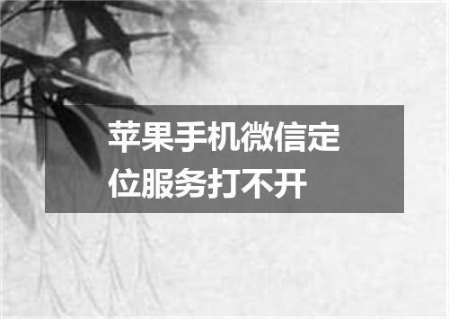 苹果手机微信定位服务打不开