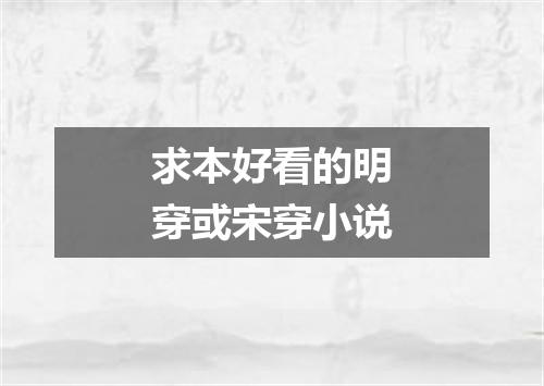 求本好看的明穿或宋穿小说