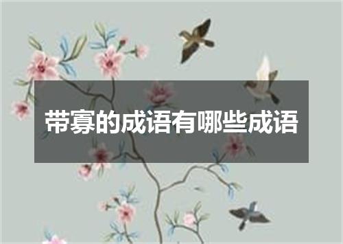 带寡的成语有哪些成语