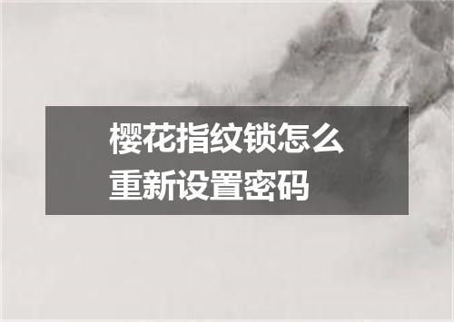 樱花指纹锁怎么重新设置密码