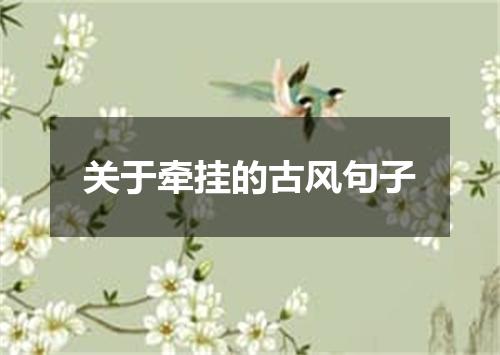 关于牵挂的古风句子