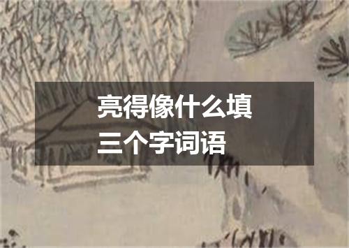 亮得像什么填三个字词语