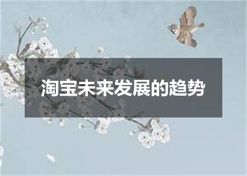 淘宝未来发展的趋势