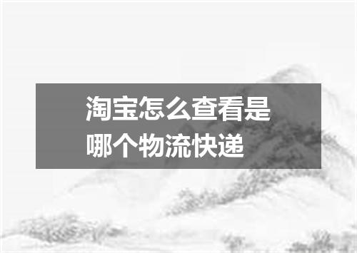 淘宝怎么查看是哪个物流快递