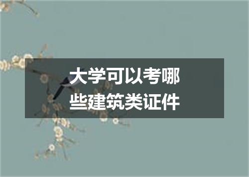 大学可以考哪些建筑类证件