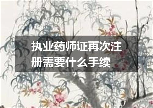 执业药师证再次注册需要什么手续