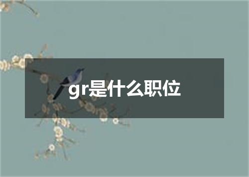 gr是什么职位