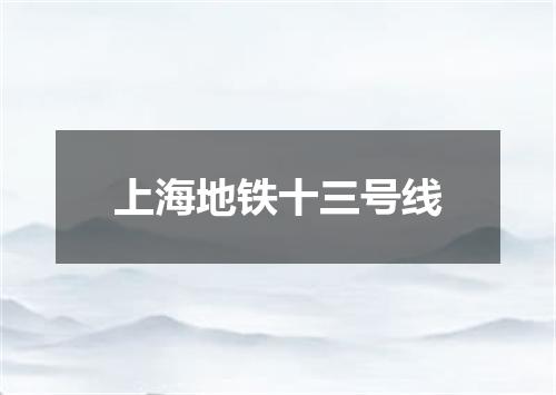 上海地铁十三号线