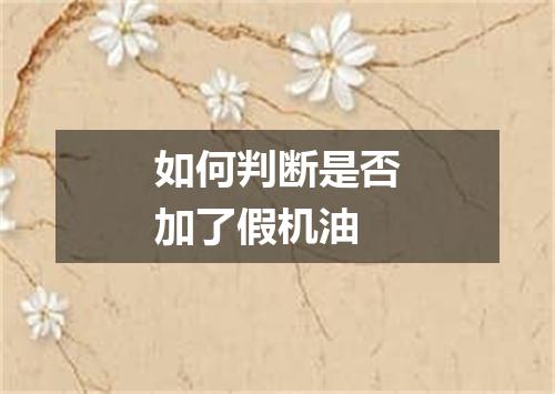 如何判断是否加了假机油