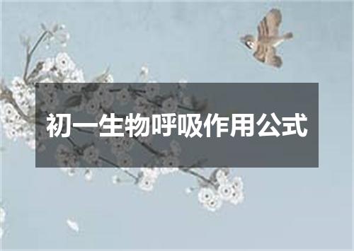 初一生物呼吸作用公式