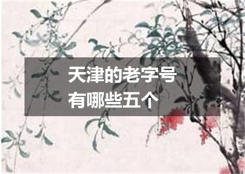 天津的老字号有哪些五个