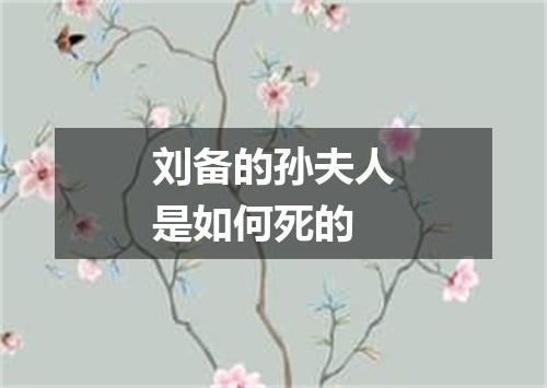 刘备的孙夫人是如何死的