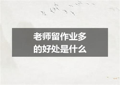 老师留作业多的好处是什么