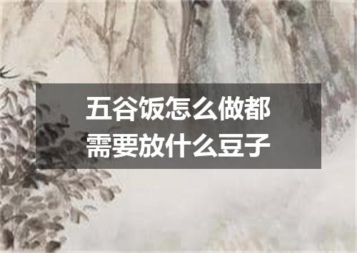 五谷饭怎么做都需要放什么豆子