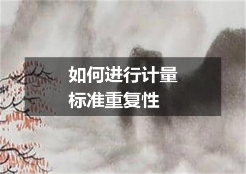 如何进行计量标准重复性