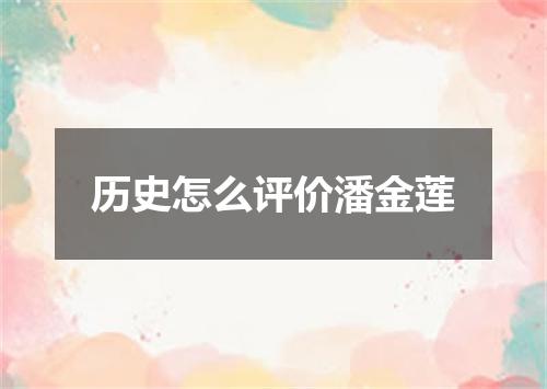 历史怎么评价潘金莲