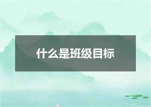 什么是班级目标