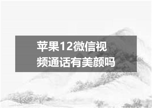苹果12微信视频通话有美颜吗