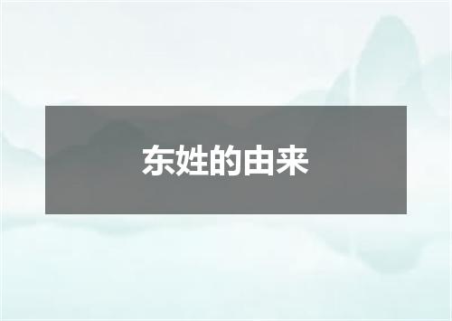 东姓的由来