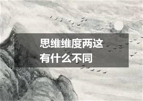 思维维度两这有什么不同