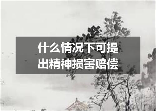 什么情况下可提出精神损害赔偿