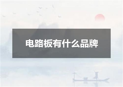 电路板有什么品牌