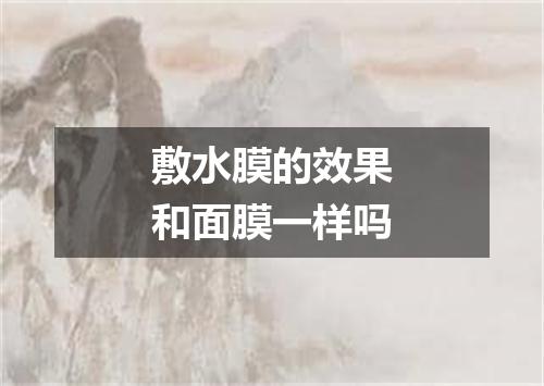 敷水膜的效果和面膜一样吗