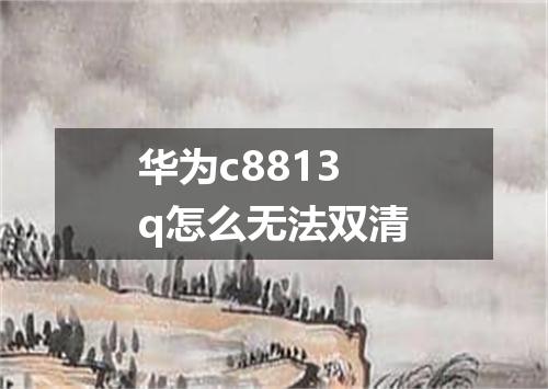 华为c8813q怎么无法双清