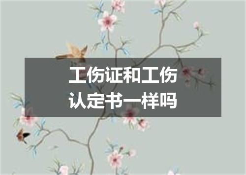 工伤证和工伤认定书一样吗