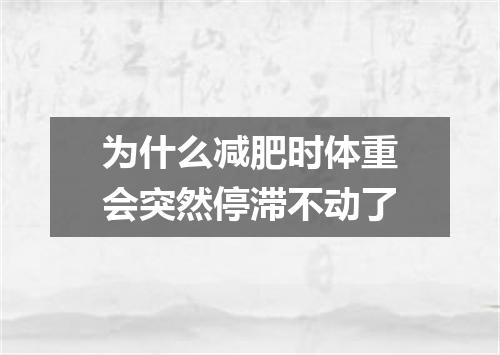 为什么减肥时体重会突然停滞不动了