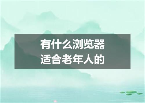 有什么浏览器适合老年人的