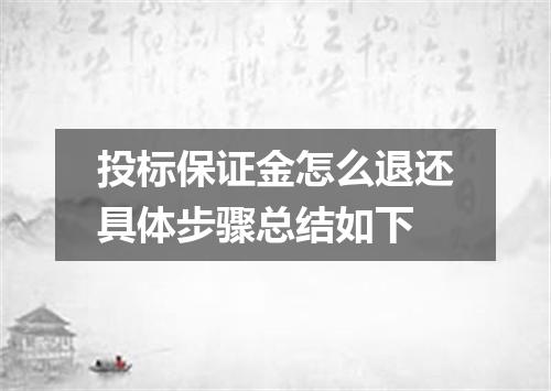 投标保证金怎么退还具体步骤总结如下