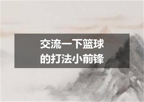 交流一下篮球的打法小前锋