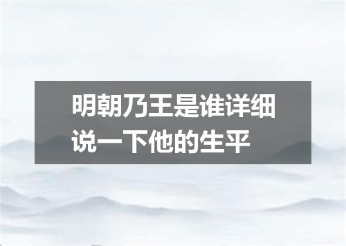 明朝乃王是谁详细说一下他的生平