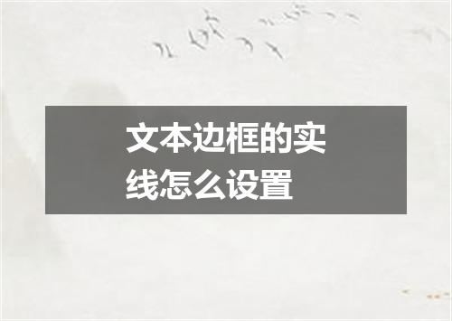 文本边框的实线怎么设置
