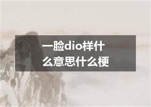 一脸dio样什么意思什么梗