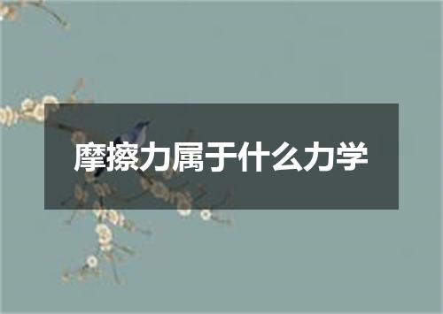 摩擦力属于什么力学