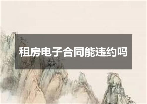 租房电子合同能违约吗