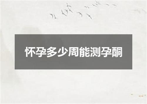 怀孕多少周能测孕酮