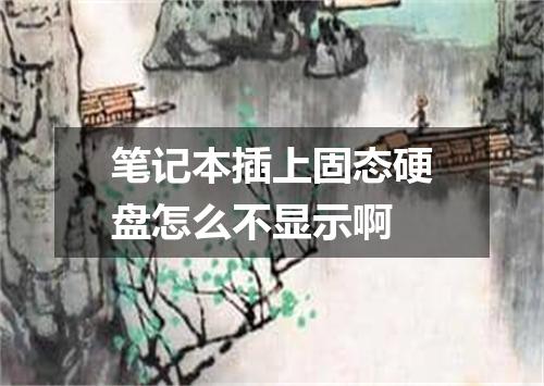 笔记本插上固态硬盘怎么不显示啊