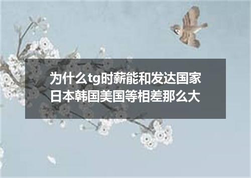 为什么tg时薪能和发达国家日本韩国美国等相差那么大