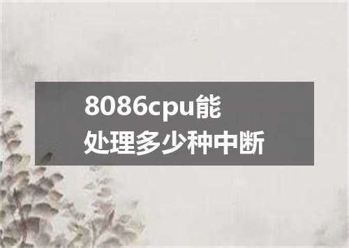 8086cpu能处理多少种中断