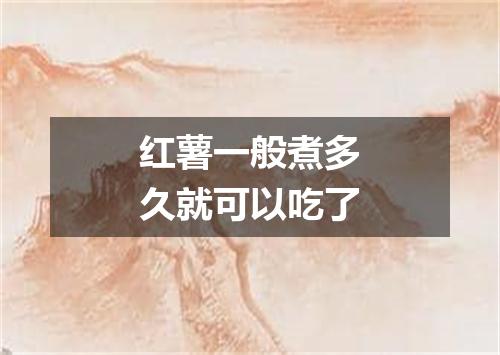 红薯一般煮多久就可以吃了