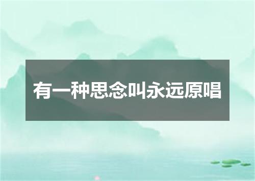 有一种思念叫永远原唱