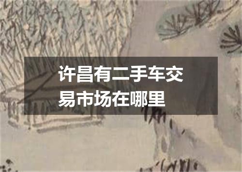许昌有二手车交易市场在哪里