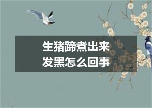 生猪蹄煮出来发黑怎么回事