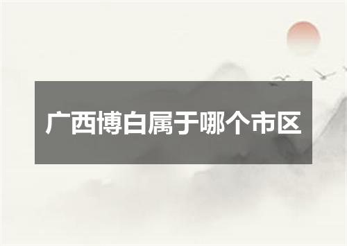 广西博白属于哪个市区