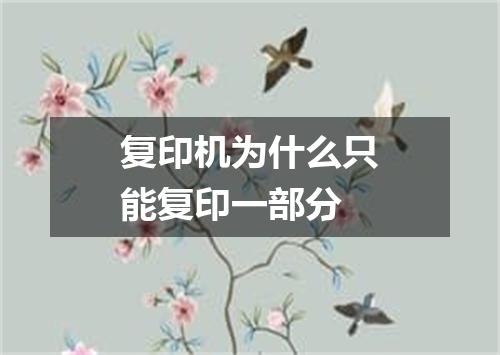 复印机为什么只能复印一部分
